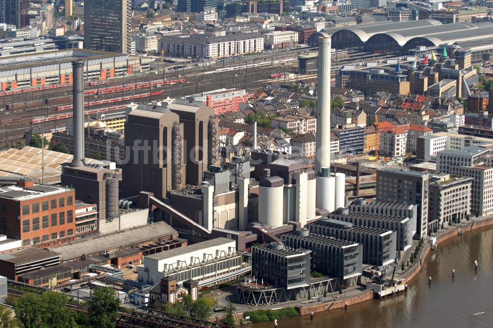 Frankfurt am Main aus der Vogelperspektive: Heizkraftwerk West in Frankfurt am Main in Hessen