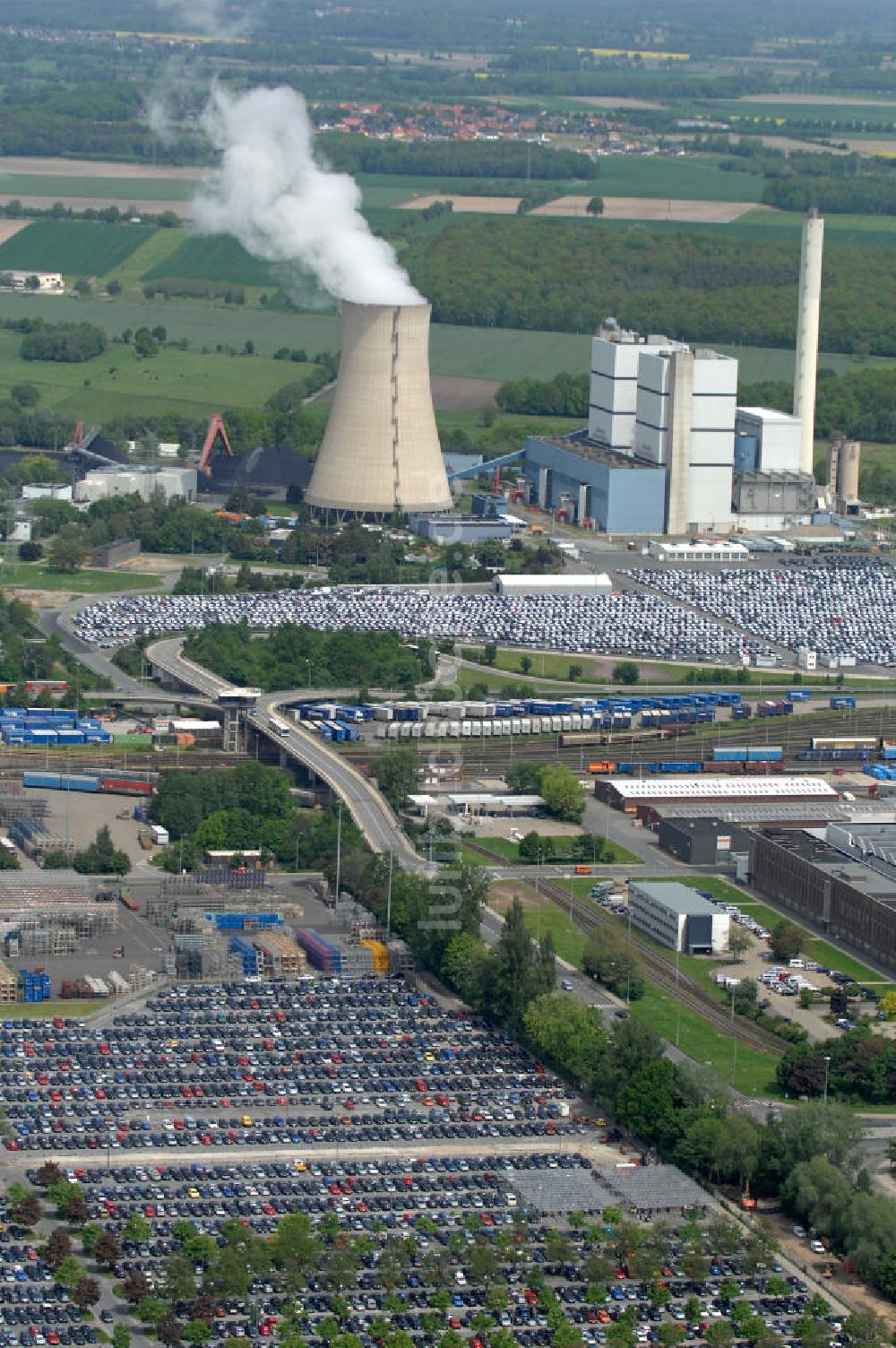 Luftbild Wolfsburg - Heizkraftwerk Wolfsburg-West