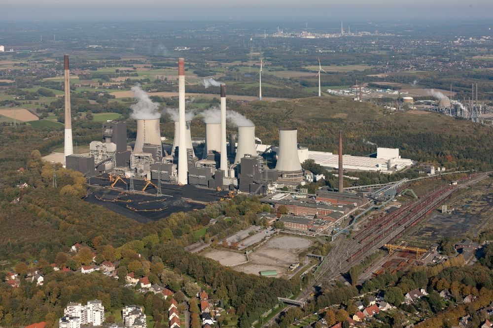 Luftaufnahme Gelsenkirchen Gelsenkirchen-Nord - Heizkraftwerke der E.ON Kraftwerke GmbH in Gelsenkirchen im Bundesland Nordrhein-Westfalen