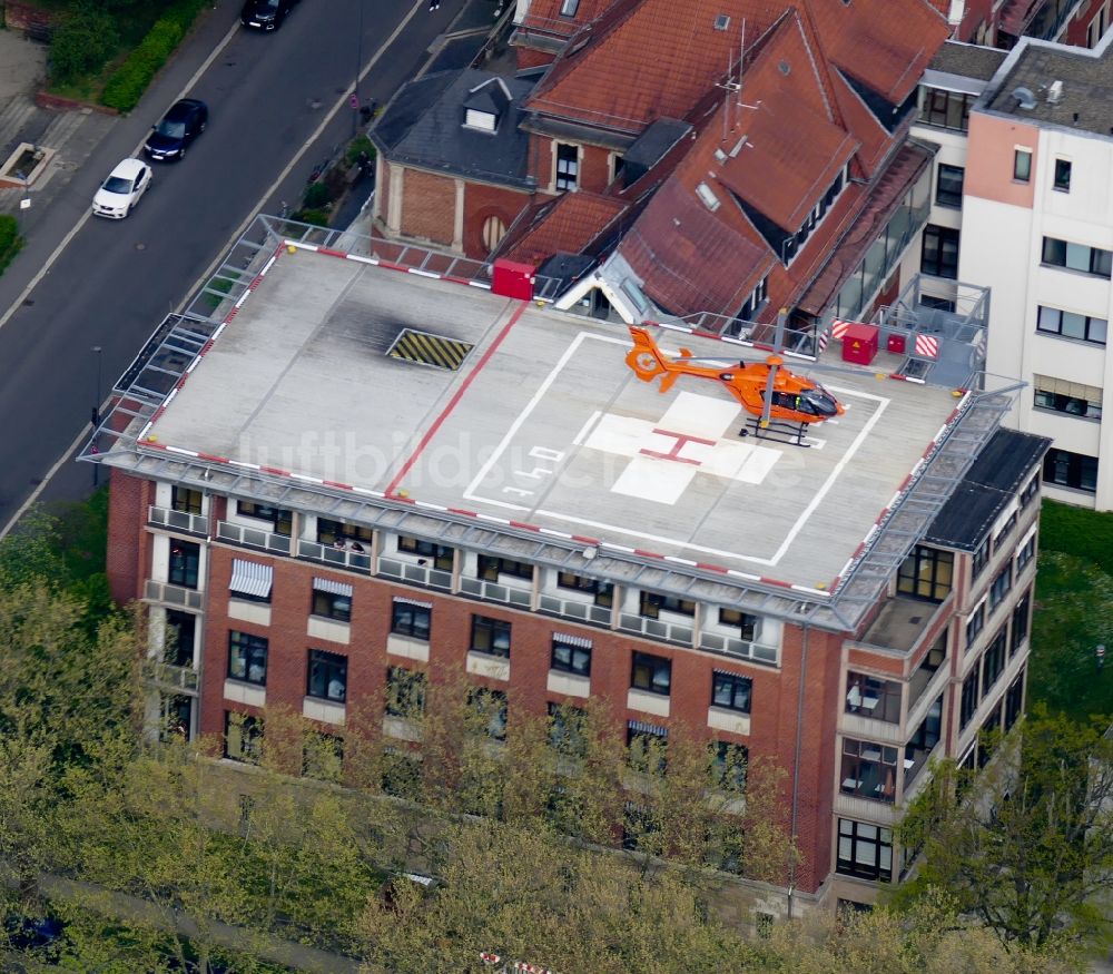 Luftaufnahme Kassel - Helikopter- Landeplatz in Kassel im Bundesland Hessen, Deutschland