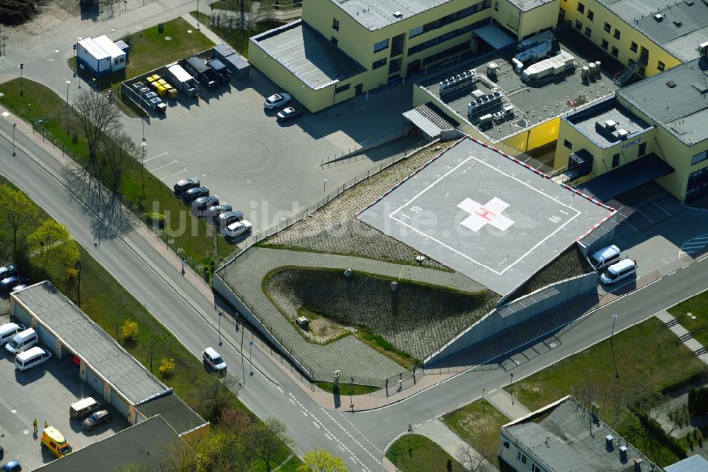 Schwedt/Oder von oben - Helikopter- Landeplatz in Schwedt/Oder im Bundesland Brandenburg, Deutschland