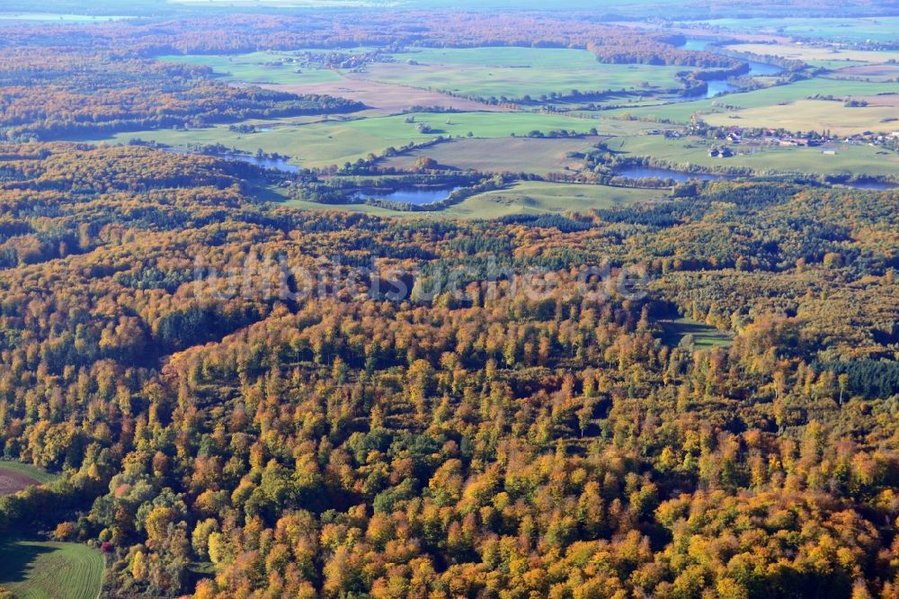 Luftbild Feldberg - Herbstliche Feldberger Seenlandschaft bei Feldberg im Bundesland Mecklenburg-Vorpommern