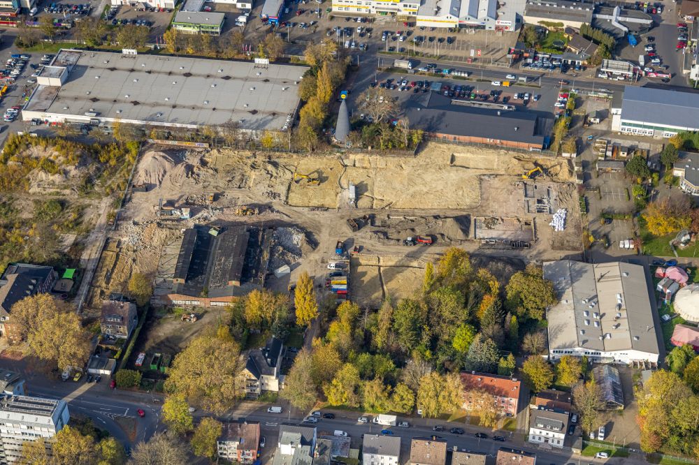 Luftbild Herne - Herbstluftbild Abrißarbeiten auf dem ehemaligen Gelände an der Eschstraße in Herne im Bundesland Nordrhein-Westfalen, Deutschland
