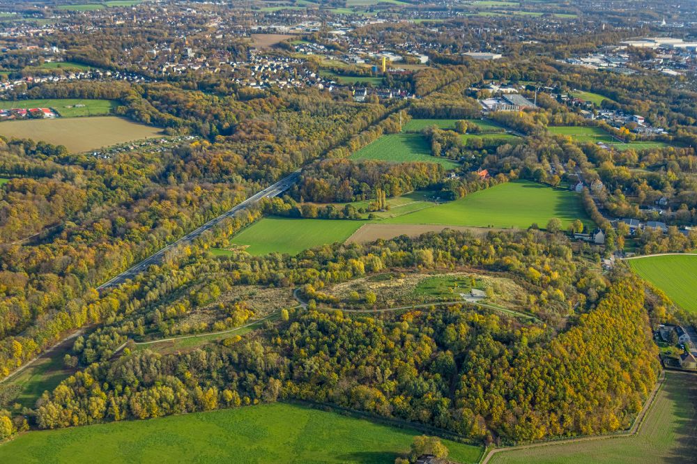 Luftbild Bochum - Herbstluftbild Aussichtspunkt auf dem Tippelsberg im Stadtteil Riemke in Bochum im Bundesland Nordrhein-Westfalen, Deutschland