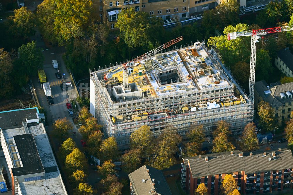 Hamburg von oben - Herbstluftbild Baustelle zum Neubau eines Gesundheitszentrum am Marienkrankenhaus Hamburg im Ortsteil Hohenfelde in Hamburg, Deutschland
