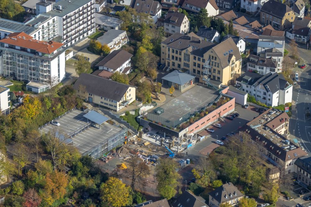 Herdecke aus der Vogelperspektive: Herbstluftbild Baustelle zum Umbau eines Supermarkts Aldi in Herdecke im Bundesland Nordrhein-Westfalen, Deutschland