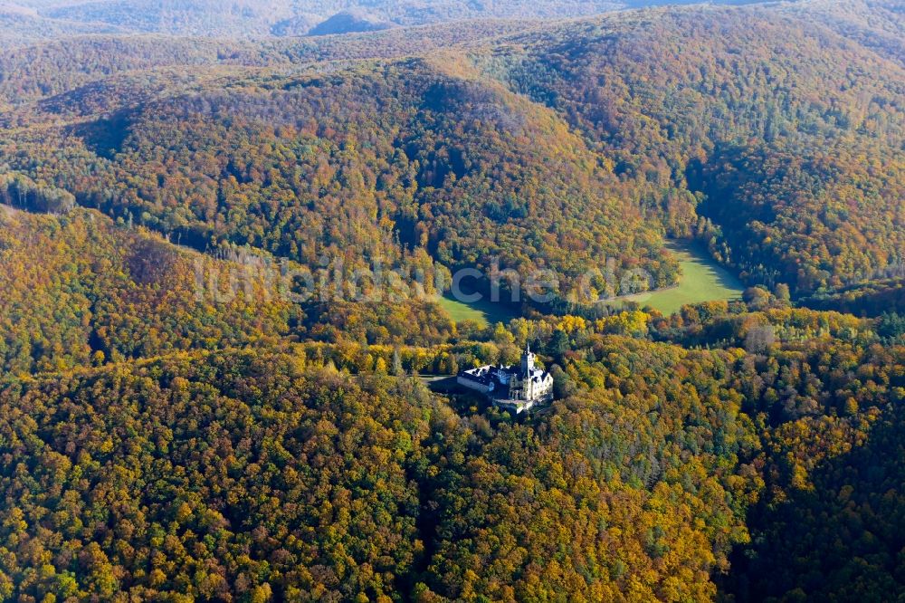 Luftbild Bad Sooden-Allendorf - Herbstluftbild Burganlage des Schloss Rothestein in Bad Sooden-Allendorf im Bundesland Hessen