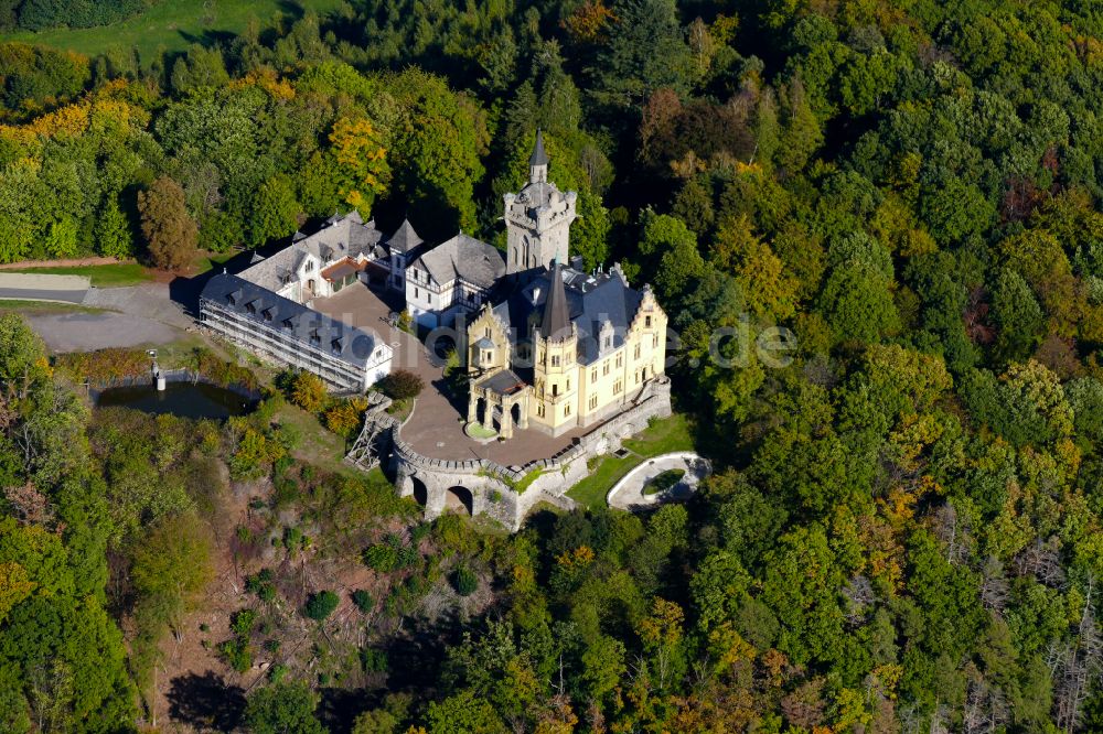Luftbild Bad Sooden-Allendorf - Herbstluftbild Burganlage des Schloss Rothestein in Bad Sooden-Allendorf im Bundesland Hessen