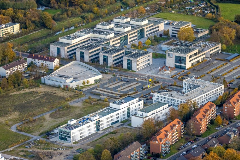 Luftaufnahme Hamm - Herbstluftbild Campus- Gebäude der Hochschule Lippstadt in Hamm im Bundesland Nordrhein-Westfalen, Deutschland