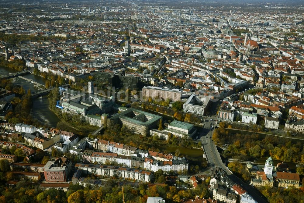 Luftaufnahme München - Herbstluftbild Deutsches Museum in München im Bundesland Bayern