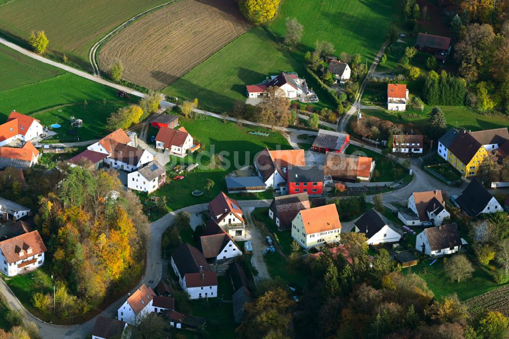Luftbild Hegendorf - Herbstluftbild Dorf - Ansicht am Rande von Waldgebieten in Hegendorf im Bundesland Bayern, Deutschland