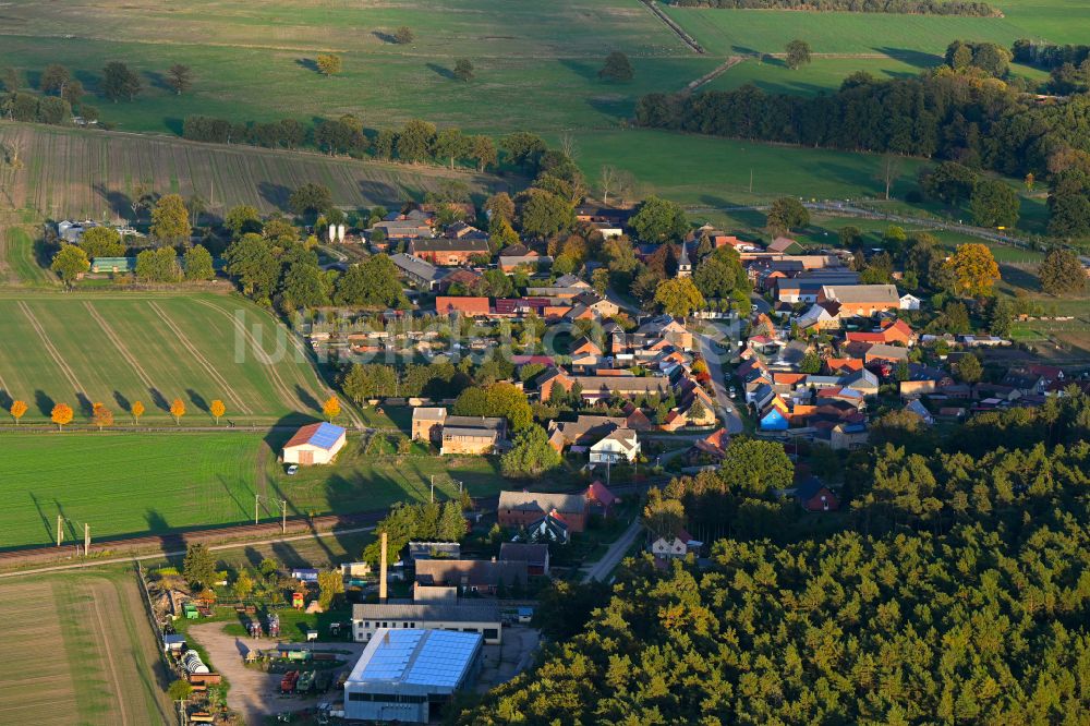 Luftbild Reckenzin - Herbstluftbild Dorfansicht in Reckenzin im Bundesland Brandenburg, Deutschland