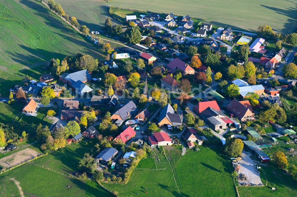 Luftbild Sahms - Herbstluftbild Dorfansicht von Sahms im Bundesland Schleswig-Holstein