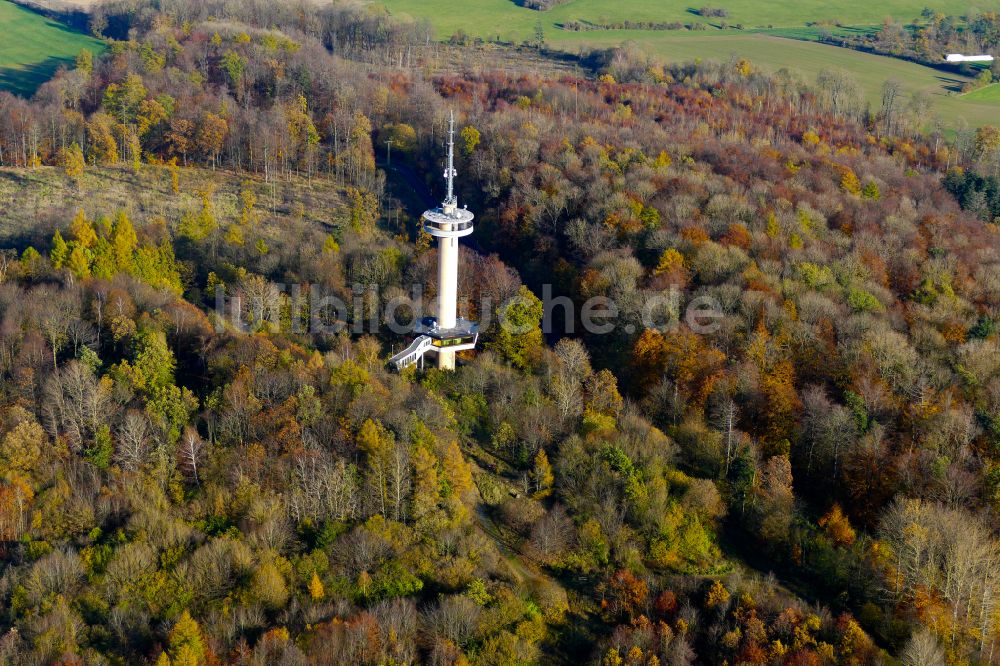 Luftaufnahme Dransfeld - Herbstluftbild Fernmeldeturm und Fernsehturm in Dransfeld im Bundesland Niedersachsen, Deutschland