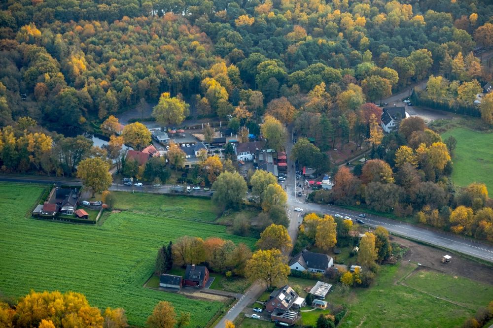 Luftaufnahme Bottrop - Herbstluftbild Freiluft- Gaststätte Zur Grafenmühle in Bottrop im Bundesland Nordrhein-Westfalen, Deutschland