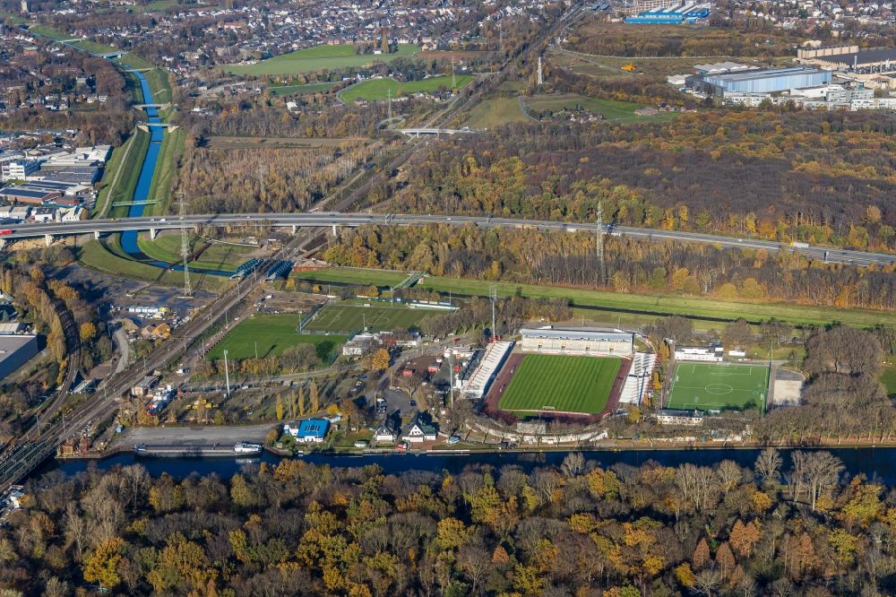 Oberhausen von oben - Herbstluftbild Fussballstadion Stadion Niederrhein in Oberhausen im Bundesland Nordrhein-Westfalen, Deutschland