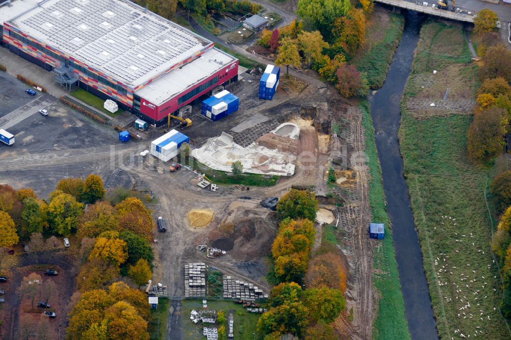 Göttingen von oben - Herbstluftbild Gebiet möglicher Bombenfundstellen Rund um den Schützenplatz in Göttingen im Bundesland Niedersachsen, Deutschland