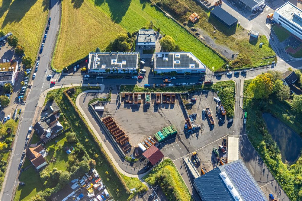 Luftaufnahme Herne - Herbstluftbild Gelände Recyclinghof in Herne im Bundesland Nordrhein-Westfalen, Deutschland