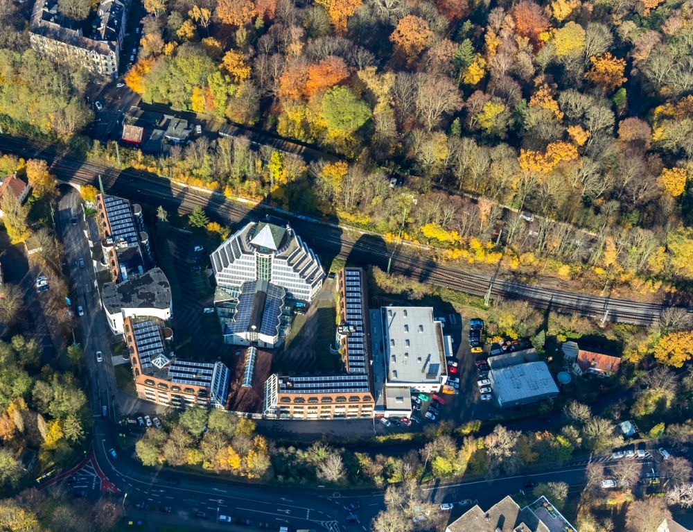 Luftbild Dortmund - Herbstluftbild Gewerbegebiet Büropark Defdahl in Dortmund im Bundesland Nordrhein-Westfalen, Deutschland