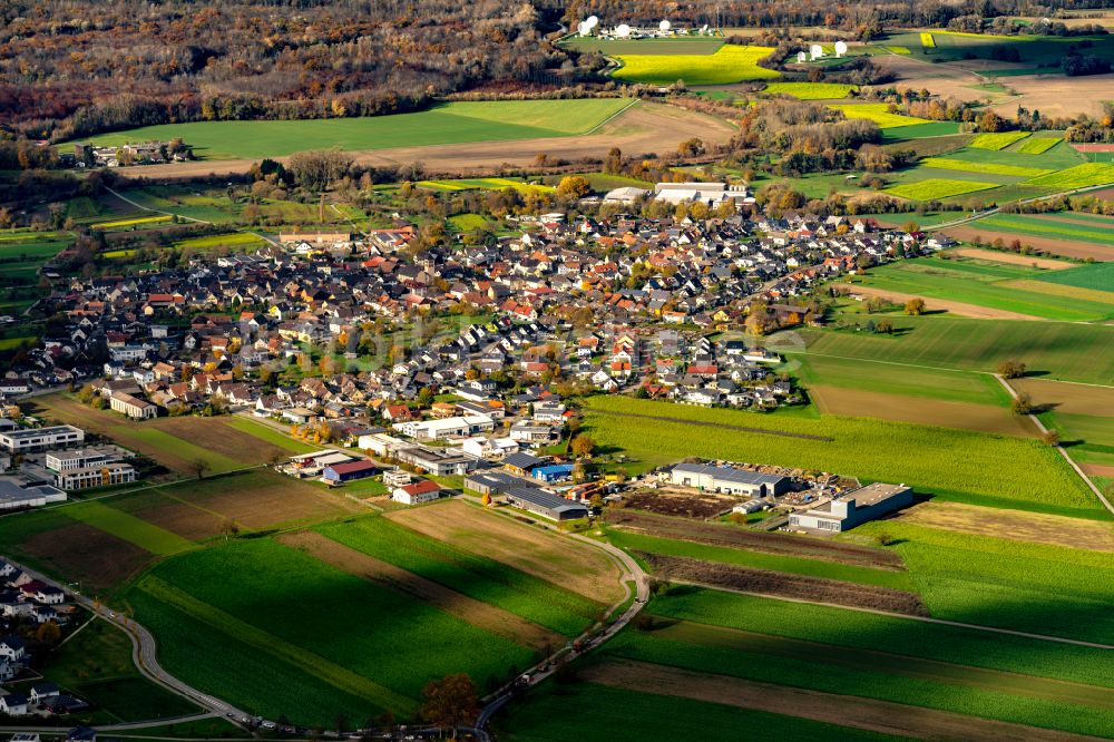Niederhausen von oben - Herbstluftbild Gewerbegebiet in Niederhausen im Bundesland Baden-Württemberg, Deutschland