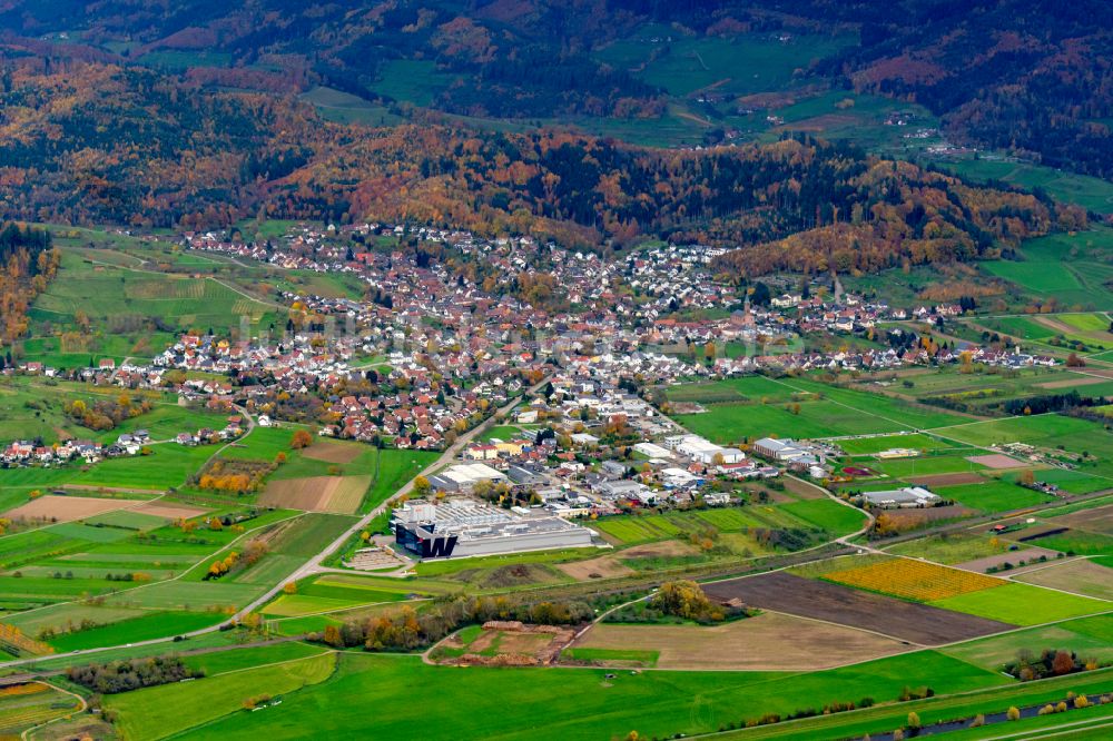 Ohlsbach von oben - Herbstluftbild Gewerbegebiet Ohlsbach bei Offenburg in Ohlsbach im Bundesland Baden-Württemberg, Deutschland