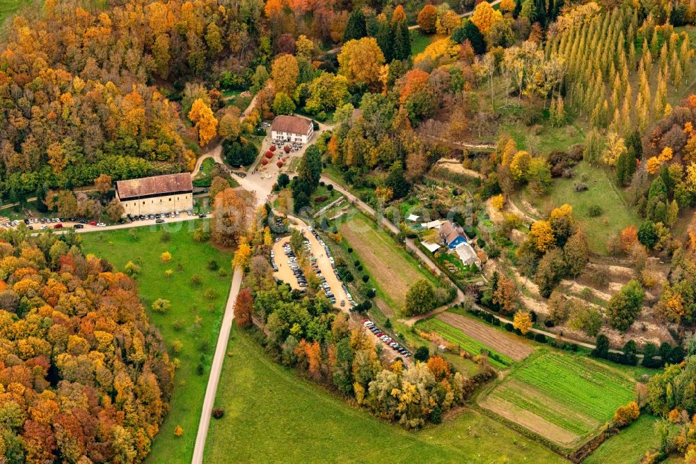 Ihringen von oben - Herbstluftbild Gutshaus und Landgut Hofgut Lilienhof in Ihringen im Bundesland Baden-Württemberg, Deutschland
