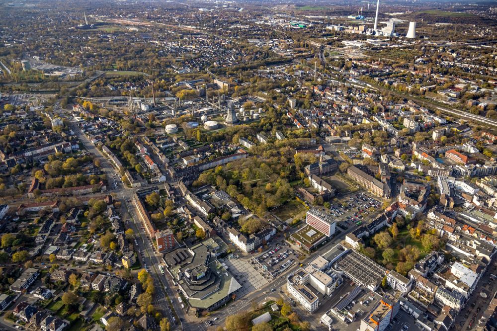 Luftbild Herne - Herbstluftbild Innenstadt in Herne im Bundesland Nordrhein-Westfalen, Deutschland