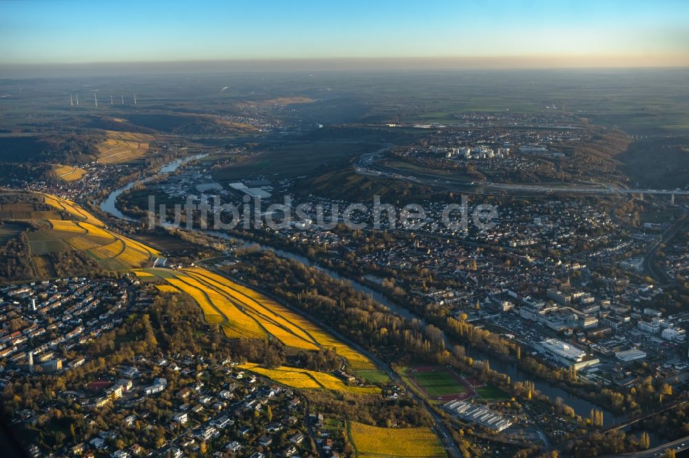 Würzburg von oben - Herbstluftbild Innenstadt in Würzburg im Bundesland Bayern, Deutschland