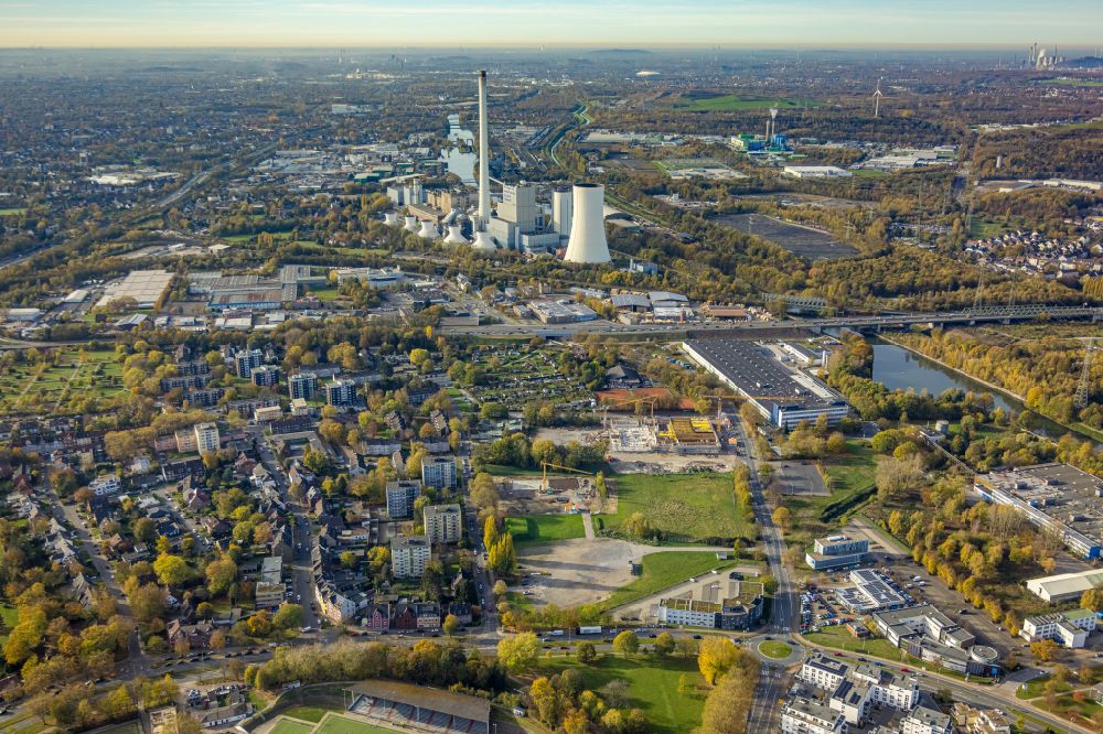 Luftaufnahme Herne - Herbstluftbild Kraftwerksanlagen des Heizkraftwerkes GuD-Kraftwerk in Herne im Bundesland Nordrhein-Westfalen, Deutschland