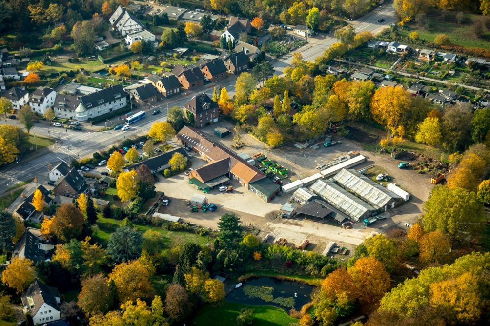 Luftaufnahme Bottrop - Herbstluftbild Lagerfläche und Bauhof der Stadtverwaltung Bottrop in Bottrop im Bundesland Nordrhein-Westfalen, Deutschland