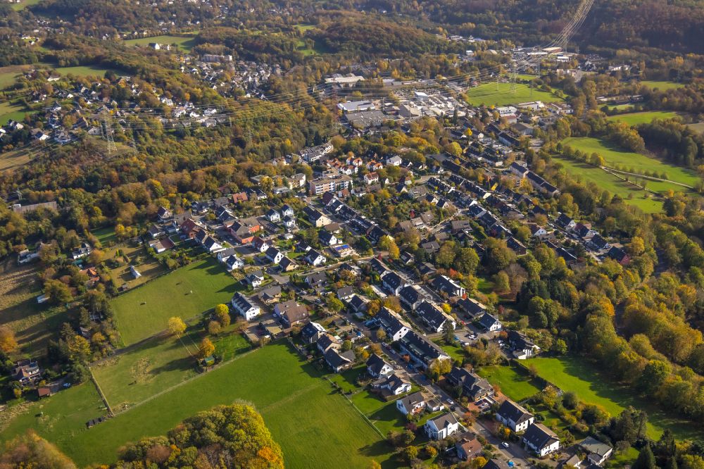 Luftbild Ostende - Herbstluftbild Mehrfamilienhaussiedlung in Ostende im Bundesland Nordrhein-Westfalen, Deutschland