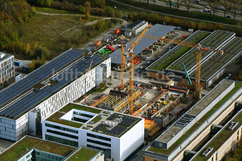 Luftaufnahme München - Herbstluftbild Neubau Betriebshof Kfz-Werkstatt und SWM Ausbildungszentrum in München im Bundesland Bayern, Deutschland
