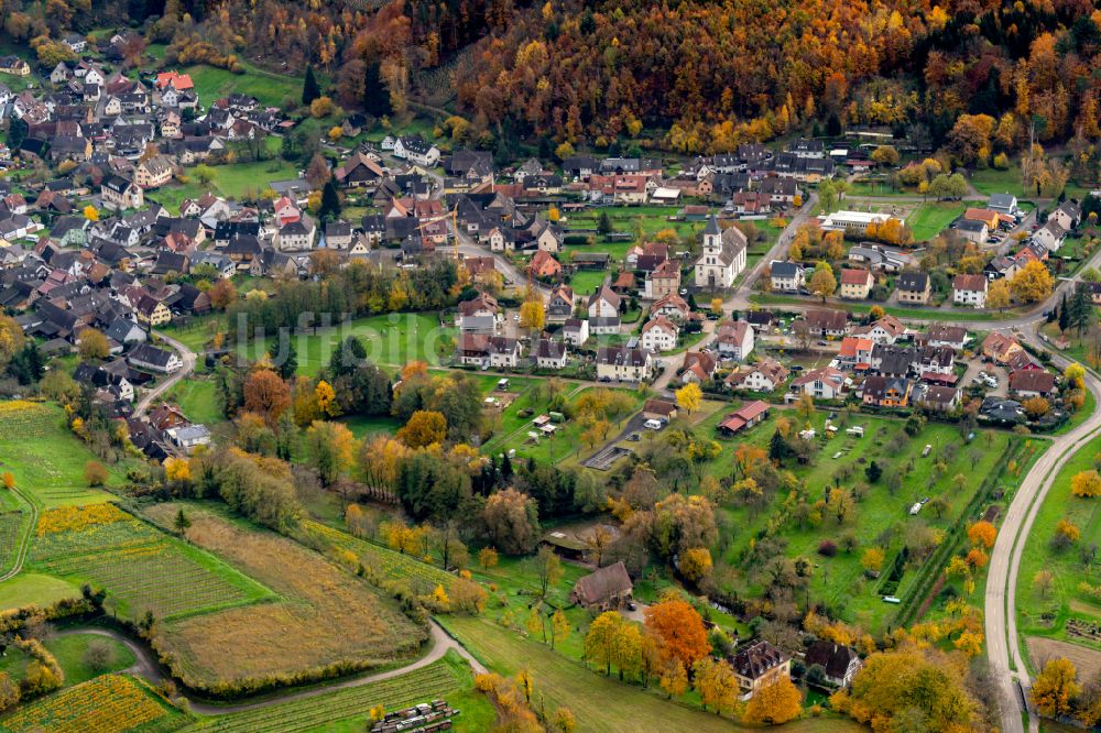 Bleichheim von oben - Herbstluftbild Ortsansicht in Bleichheim im Bundesland Baden-Württemberg, Deutschland