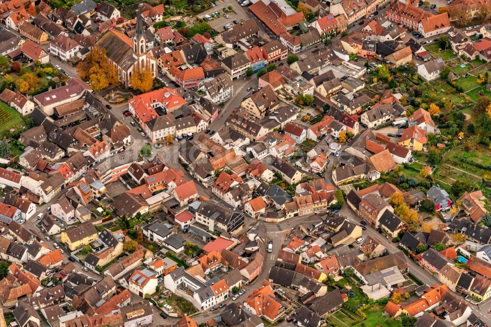 Luftbild Ihringen - Herbstluftbild Ortsansicht in Ihringen im Bundesland Baden-Württemberg, Deutschland