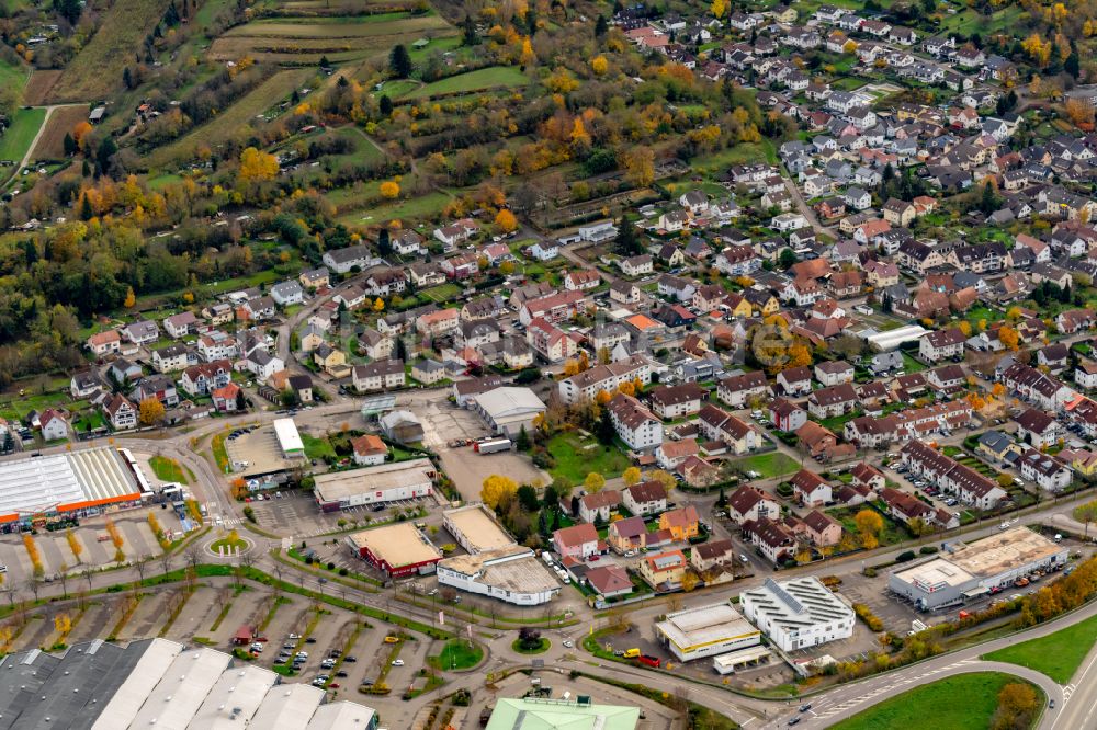 Mietersheim aus der Vogelperspektive: Herbstluftbild Ortsansicht von Mietersheim im Bundesland Baden-Württemberg, Deutschland