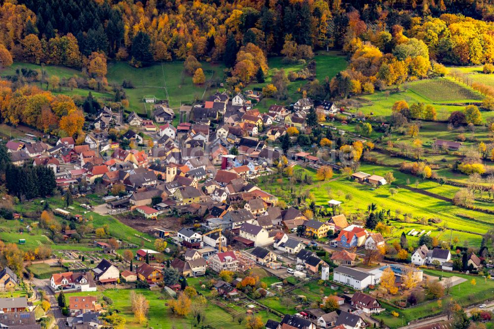 Luftaufnahme Wallburg - Herbstluftbild Ortsansicht in Wallburg im Bundesland Baden-Württemberg, Deutschland