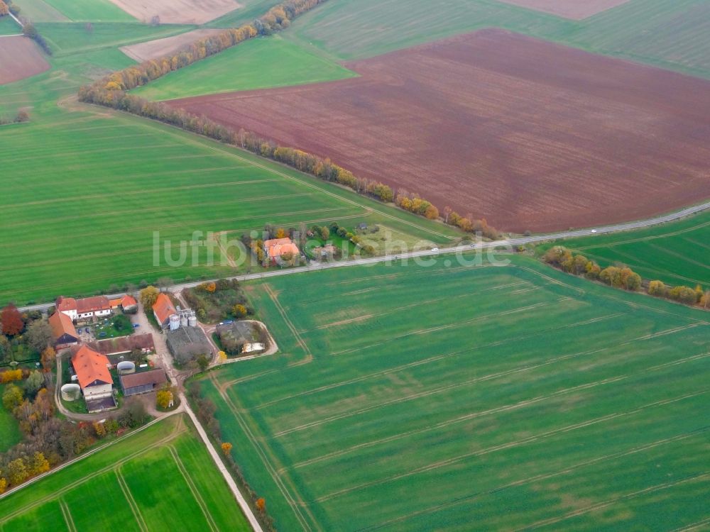 Luftaufnahme Gleichen - Herbstluftbild Strecken- Verlauf der ehemaligen innerdeutschen Staatsgrenze in Gleichen im Bundesland Niedersachsen, Deutschland