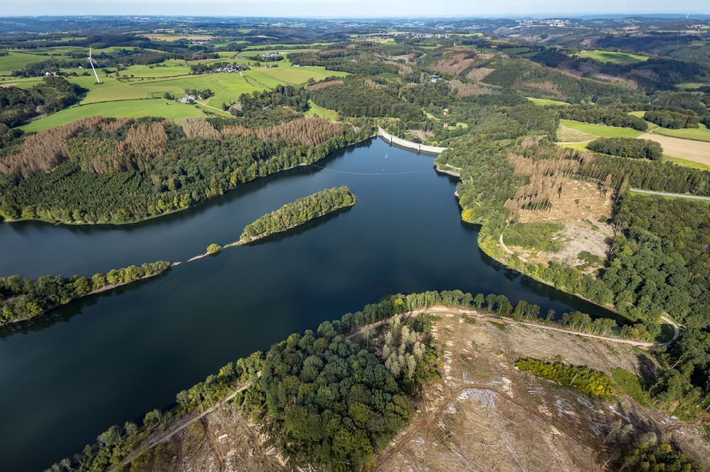 Luftaufnahme Breckerfeld - Herbstluftbild Talsperren - Staudamm und Stausee in Breckerfeld im Bundesland Nordrhein-Westfalen, Deutschland