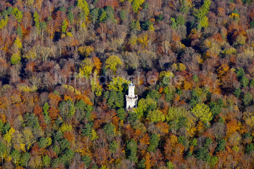 Luftbild Göttingen - Herbstluftbild Turmbauwerk des Bismarckturmes - Aussichtsturmes in Göttingen im Bundesland Niedersachsen, Deutschland