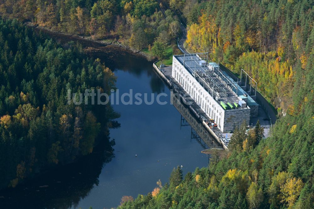 Luftaufnahme Trausnitz - Herbstluftbild Wasserwerk - Hochspeicher Anlage in Tännesberg im Bundesland Bayern, Deutschland