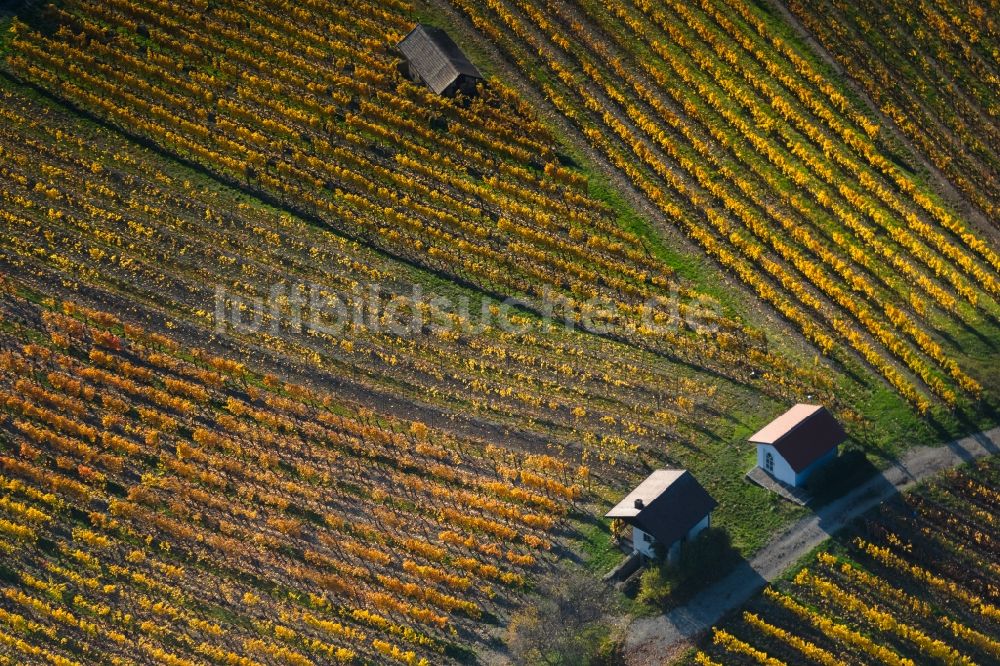 Donnersdorf von oben - Herbstluftbild Weinbergs- Landschaft der Winzer- Gebiete in Donnersdorf im Bundesland Bayern, Deutschland