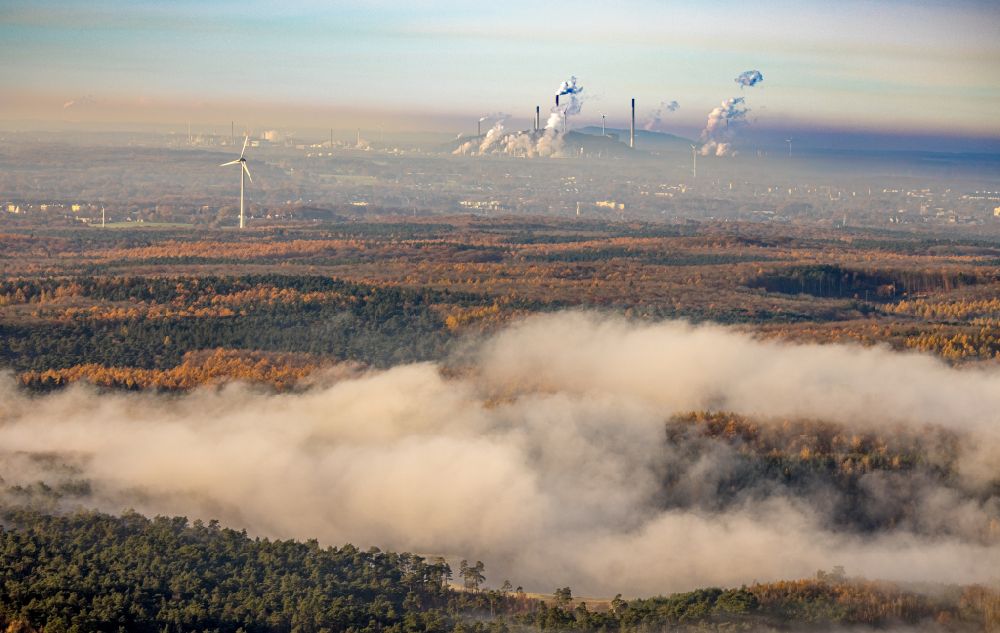 Luftbild Oer-Erkenschwick - Herbstluftbild Wetterlage mit Wolkenbildung in Oer-Erkenschwick im Bundesland Nordrhein-Westfalen, Deutschland