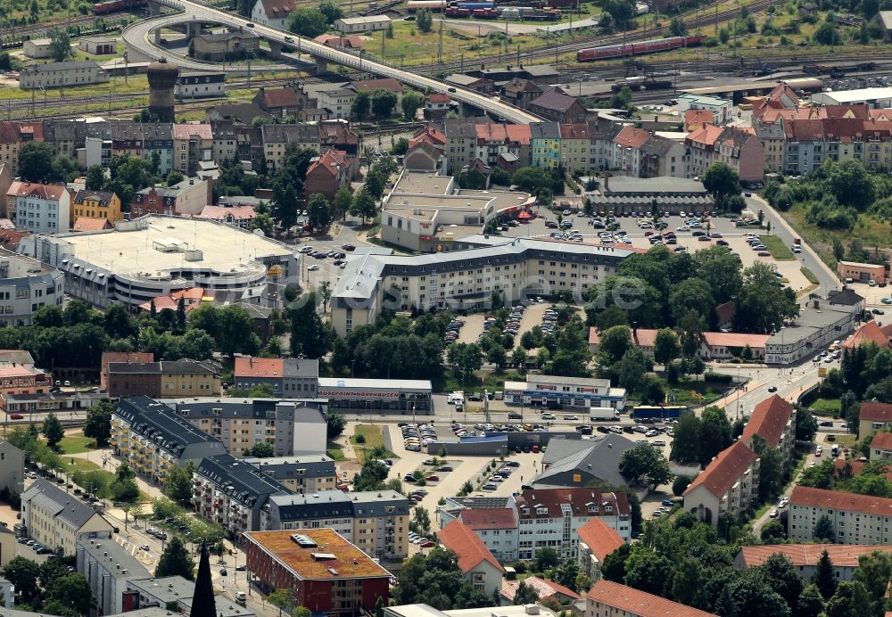 Nordhausen von oben - Herkules Einkaufscenter in Nordhausen im Bundesland Thüringen