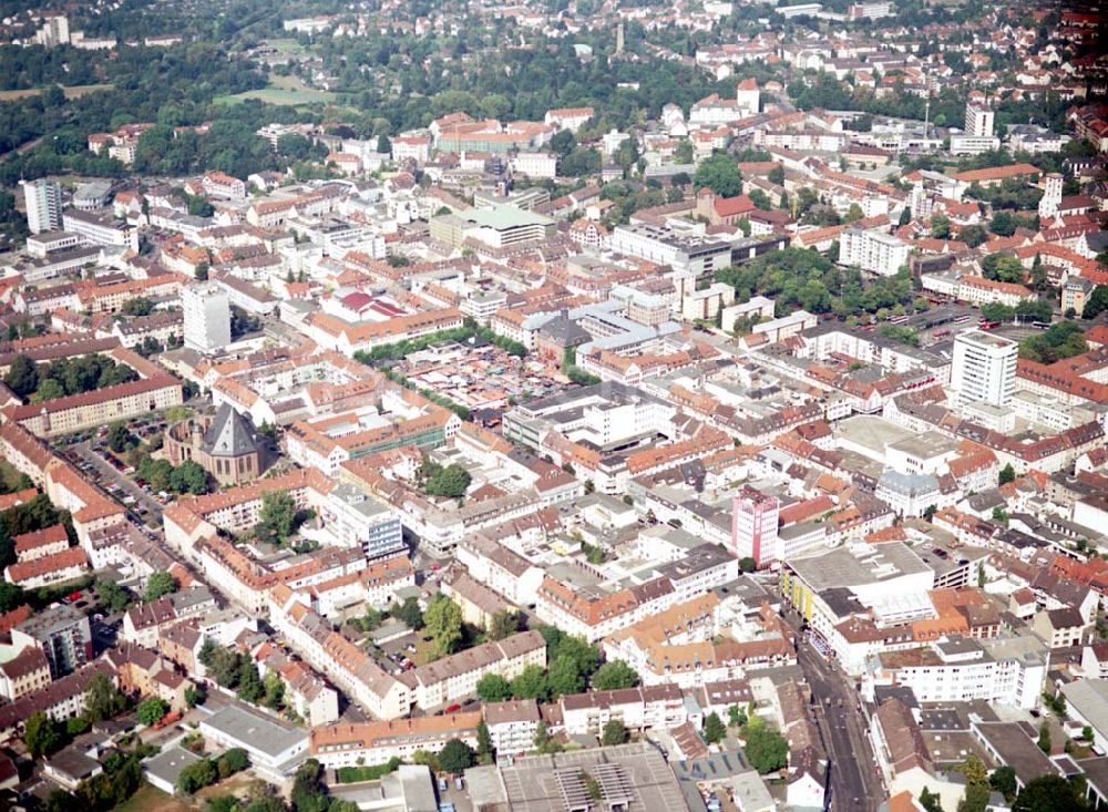Seligenstädt von oben - 07.09.2002 Hessen Kloster Seligenstädt und Stadt-Zentrum Seligenstädt in Hessen