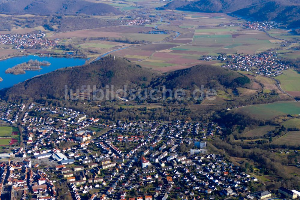 Luftaufnahme Eschwege - Hügellandschaft in Eschwege im Bundesland Hessen, Deutschland
