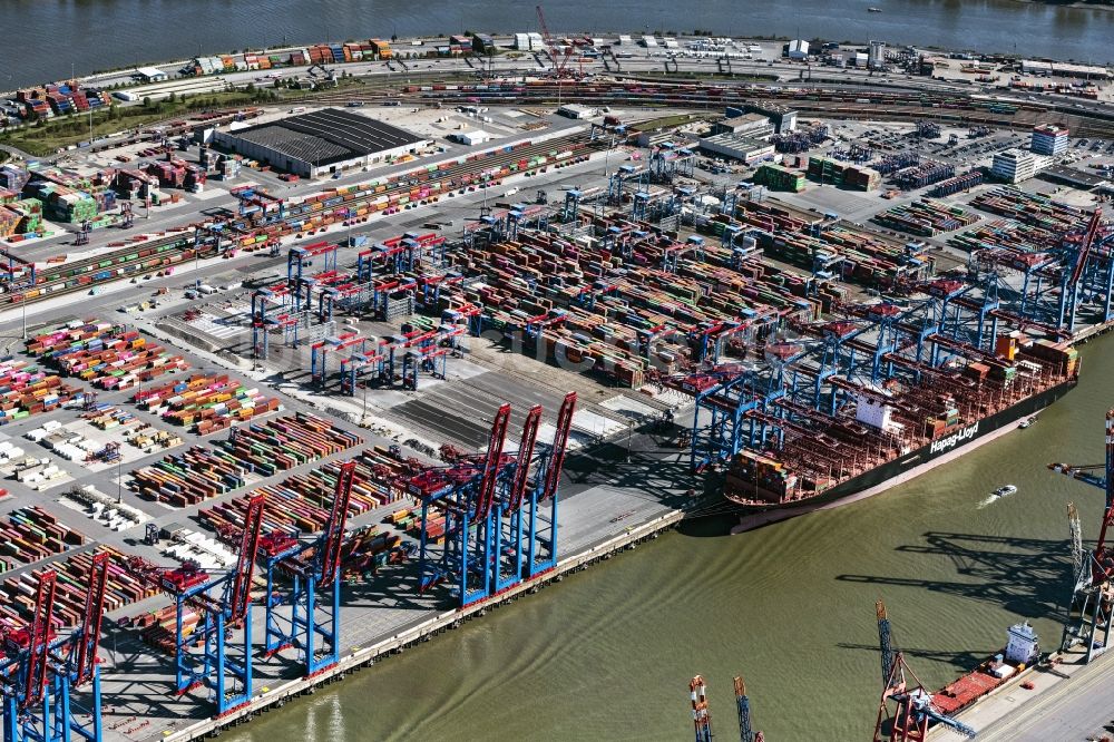 Luftaufnahme Hamburg - HHLA Logistics Container Terminal Burchhardkai am Hamburger Hafen / Waltershofer Hafen in Hamburg