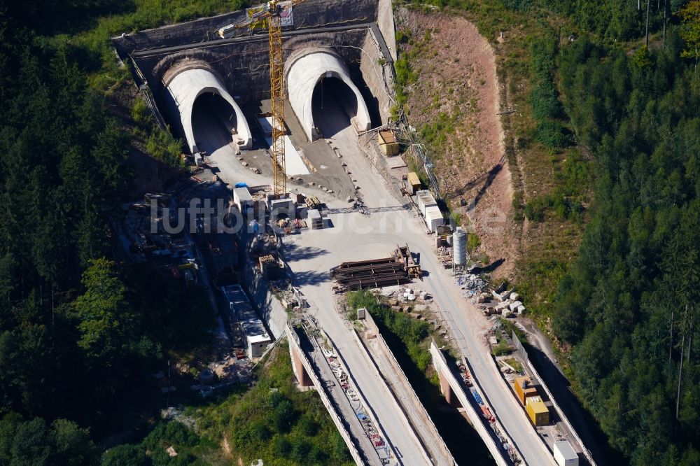 Luftaufnahme Hessisch Lichtenau - Hirschhagen- Autobahn- Tunnelbauwerk der BAB A44 in Hessisch Lichtenau im Bundesland Hessen