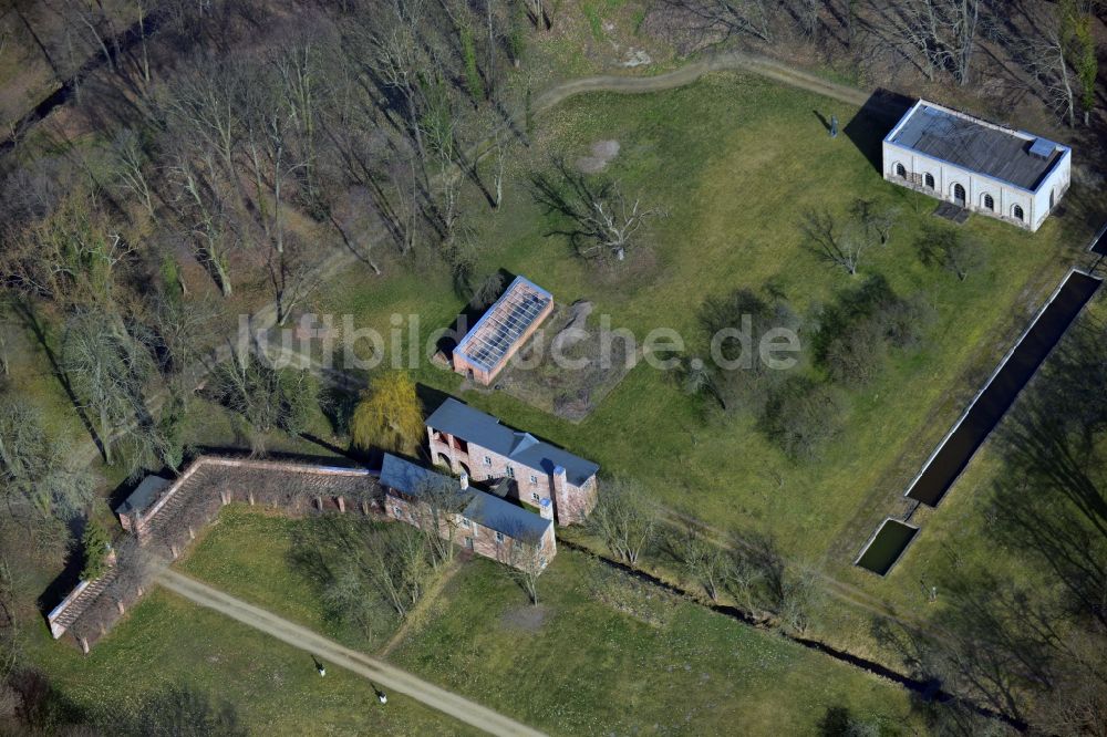 Luftaufnahme Märkisch Wilmersdorf - Historische Gärtnerei im Schlosspark Märkisch Wilmersdorf bei Trebbin im Bundesland Brandenburg