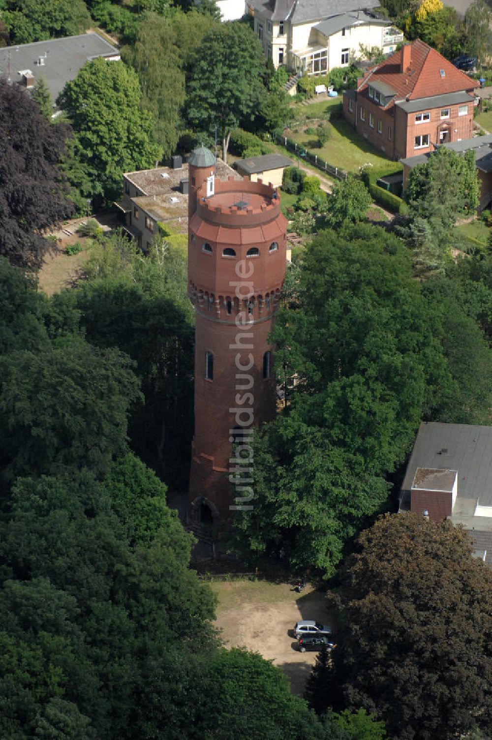 Mölln aus der Vogelperspektive: Historischer Wasserturm von Mölln