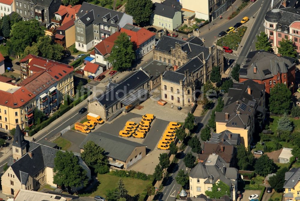 Luftbild Rudolstadt - Historisches Postgebäude in Rudolstadt im Bundesland Thüringen